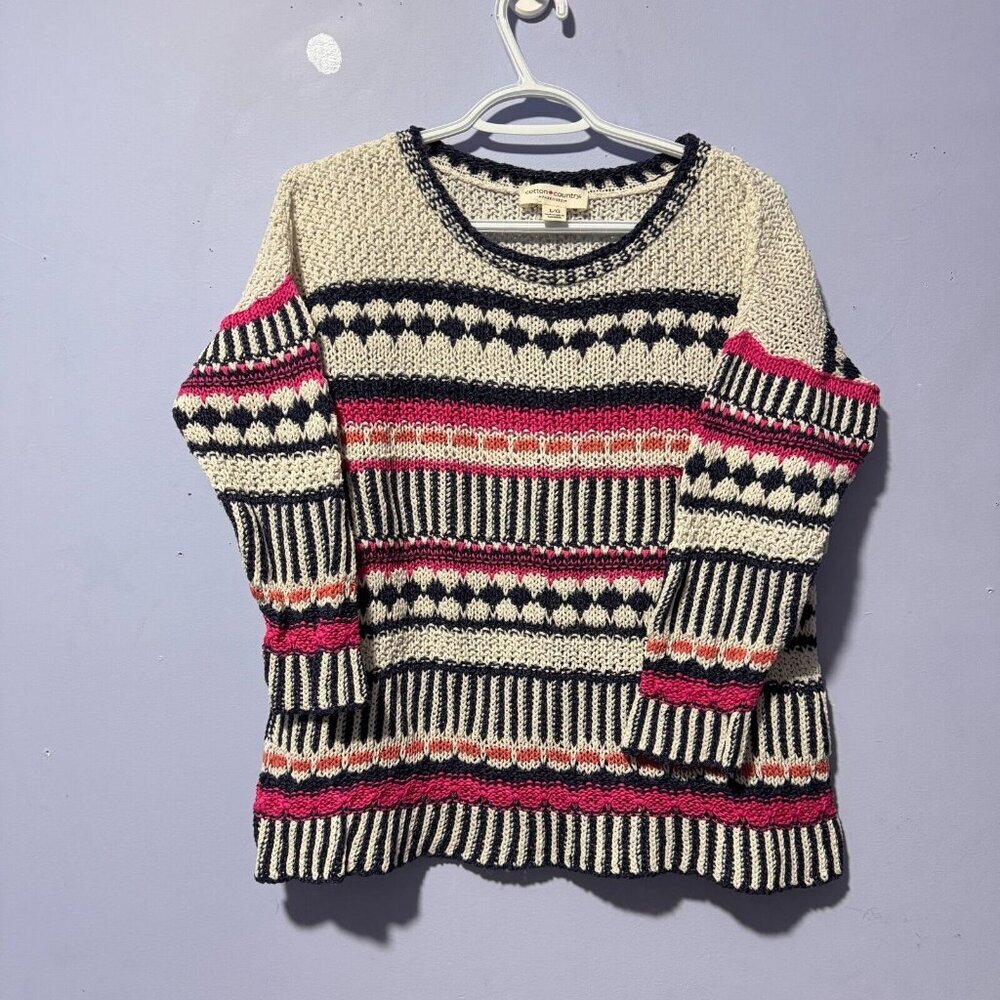 Cotton Country by‎ Parkhurst knit size large ladies sweater